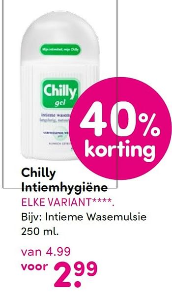 Aanbiedingen Chilly intiemhygiëne - Chilly - Geldig van 20/07/2015 tot 02/08/2015 bij da