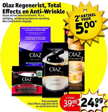 Aanbiedingen Olaz regenerist, total effects en anti-wrinkle - Olaz - Geldig van 21/07/2015 tot 02/08/2015 bij Kruidvat