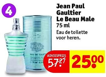 Aanbiedingen Jean paul gaultier le beau male - Jean Paul Gaultier - Geldig van 21/07/2015 tot 02/08/2015 bij Kruidvat