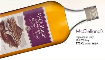 Aanbiedingen Mcclelland`s highland of islay malt whisky - McClelland’s  - Geldig van 19/07/2015 tot 08/08/2015 bij Mitra
