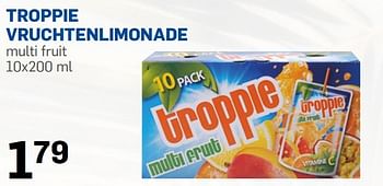 Aanbiedingen Troppie vruchtenlimonade multi fruit - Troppie - Geldig van 06/07/2015 tot 31/08/2015 bij Action
