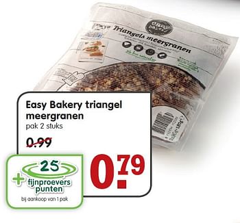 Aanbiedingen Easy bakery triangel meergranen - Easy Bakery - Geldig van 26/07/2015 tot 01/08/2015 bij Em-té