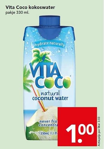 Aanbiedingen Vita coco kokoswater - Vita - Geldig van 26/07/2015 tot 01/08/2015 bij Deen Supermarkten