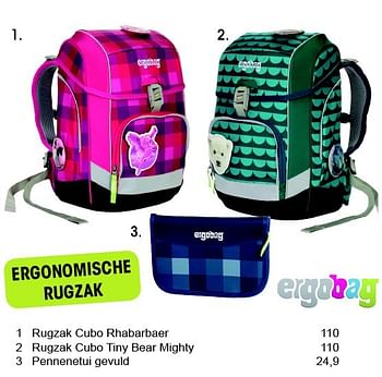 Aanbiedingen Rugzak cubo rhabarbaer - Ergobag - Geldig van 31/07/2015 tot 13/09/2015 bij Multi Bazar