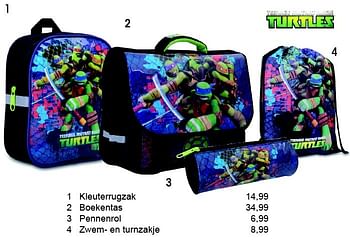 Aanbiedingen Kleuterrugzak - Ninja Turtles - Geldig van 31/07/2015 tot 13/09/2015 bij Multi Bazar