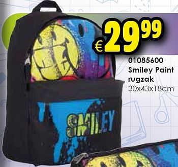 Aanbiedingen Smiley paint rugzak - Smiley World - Geldig van 01/08/2015 tot 06/09/2015 bij ToyChamp
