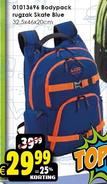 Aanbiedingen Bodypack rugzak skate blue - BodyPack - Geldig van 01/08/2015 tot 06/09/2015 bij ToyChamp