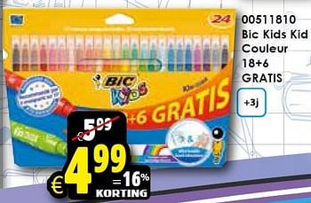 Aanbiedingen Bic kids kid couleur 18+6 gratis - BIC - Geldig van 01/08/2015 tot 06/09/2015 bij ToyChamp
