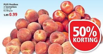 Aanbiedingen Plus perziken of nectarines - Huismerk - Plus - Geldig van 27/07/2015 tot 01/08/2015 bij Plus