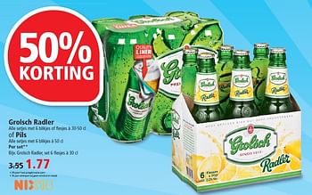 Aanbiedingen Grolsch radler of pils - Grolsch - Geldig van 27/07/2015 tot 01/08/2015 bij Plus