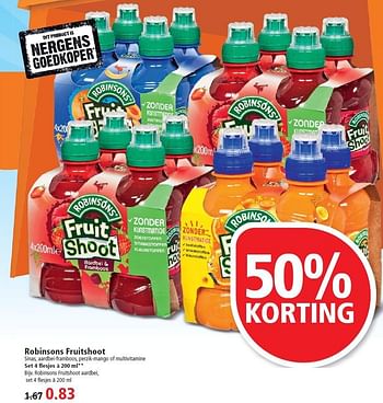 Aanbiedingen Robinsons fruitshoot - Robinsons - Geldig van 27/07/2015 tot 01/08/2015 bij Plus