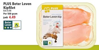 Aanbiedingen Plus beter leven kipfilet - Huismerk - Plus - Geldig van 27/07/2015 tot 01/08/2015 bij Plus