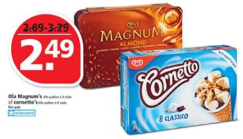 Aanbiedingen Ola magnum`s of cornetto`s - Ola - Geldig van 27/07/2015 tot 01/08/2015 bij Plus