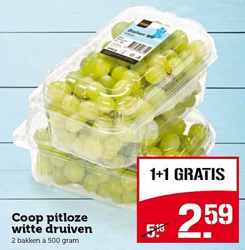 Aanbiedingen Coop pitloze witte druiven - Huismerk - Coop - Geldig van 27/07/2015 tot 02/08/2015 bij Coop