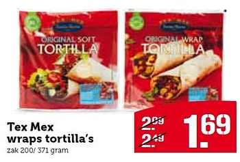 Aanbiedingen Tex mex wraps tortilla`s - TexMex - Geldig van 27/07/2015 tot 02/08/2015 bij Coop
