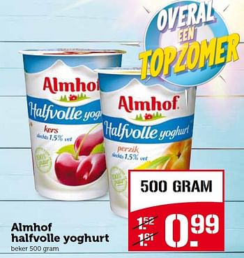 Aanbiedingen Almhof halfvolle yoghurt - Almhof - Geldig van 27/07/2015 tot 02/08/2015 bij Coop