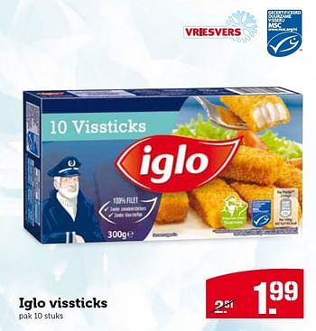 Aanbiedingen Iglo vissticks - Iglo - Geldig van 27/07/2015 tot 02/08/2015 bij Coop