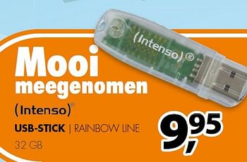Aanbiedingen Usb-stick rainbow line - Intenso - Geldig van 27/07/2015 tot 02/08/2015 bij Expert