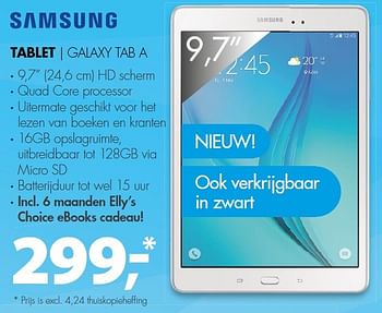 Aanbiedingen Samsung tablet galaxy tab a - Samsung - Geldig van 27/07/2015 tot 02/08/2015 bij Expert