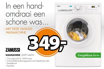 Aanbiedingen Zanussi wasmachine zwf71443w - Zanussi - Geldig van 27/07/2015 tot 02/08/2015 bij Expert