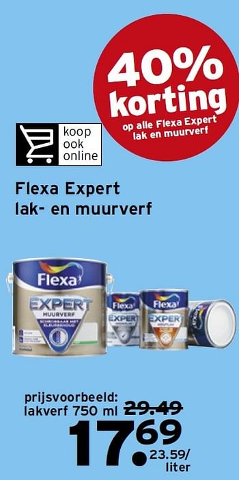 Aanbiedingen Flexa expert lak- en muurverf - Flexa - Geldig van 27/07/2015 tot 02/08/2015 bij Gamma