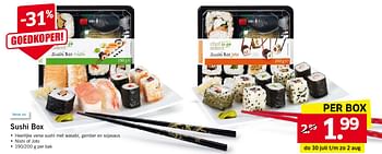Aanbiedingen Sushi box - Huismerk - Lidl - Geldig van 27/07/2015 tot 02/08/2015 bij Lidl