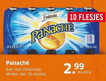 Aanbiedingen Panaché bier met citroensap - Finkbrau - Geldig van 27/07/2015 tot 02/08/2015 bij Lidl