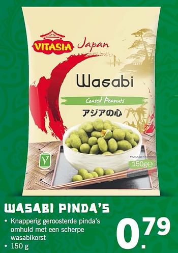 Aanbiedingen Wasabi pinda`s - Vitasia - Geldig van 27/07/2015 tot 02/08/2015 bij Lidl