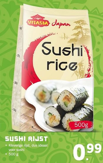 Aanbiedingen Sushi rijst - Vitasia - Geldig van 27/07/2015 tot 02/08/2015 bij Lidl