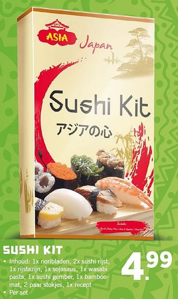 Aanbiedingen Sushi kit - Huismerk - Lidl - Geldig van 27/07/2015 tot 02/08/2015 bij Lidl