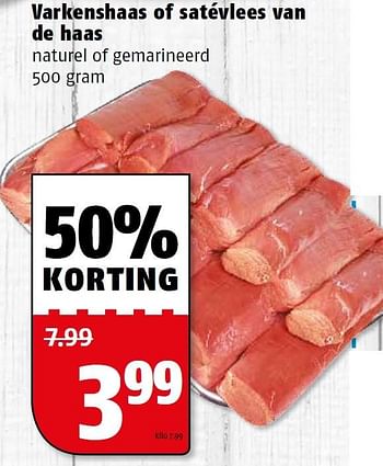 Aanbiedingen Varkenshaas of satévlees van de haas naturel of gemarineerd - Huismerk Poiesz - Geldig van 27/07/2015 tot 02/08/2015 bij Poiesz