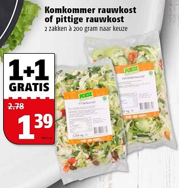Aanbiedingen Komkommer rauwkost of pittige rauwkost - Huismerk Poiesz - Geldig van 27/07/2015 tot 02/08/2015 bij Poiesz