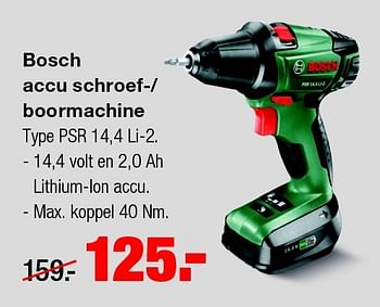 Aanbiedingen Bosch accu schroef- boormachine psr 14,4 li-2 - Bosch - Geldig van 27/07/2015 tot 02/08/2015 bij Praxis
