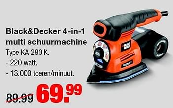 Aanbiedingen Black+decker 4-in-1 multi schuurmachine ka 280 k - Black &amp; Decker - Geldig van 27/07/2015 tot 02/08/2015 bij Praxis