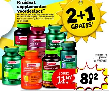 Aanbiedingen Kruidvat supplementen voordeelpot - Huismerk - Kruidvat - Geldig van 28/07/2015 tot 02/08/2015 bij Kruidvat