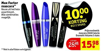 Aanbiedingen Max factor mascara - Max Factor - Geldig van 28/07/2015 tot 02/08/2015 bij Kruidvat