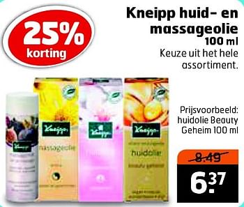 Aanbiedingen Kneipp huid en massageolie - Kneipp - Geldig van 28/07/2015 tot 02/08/2015 bij Trekpleister