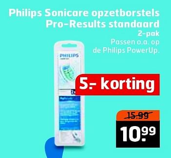 Aanbiedingen Philips sonicare opzetborstels pro-results standaard - Philips - Geldig van 28/07/2015 tot 02/08/2015 bij Trekpleister