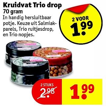 Aanbiedingen Kruidvat trio drop - Huismerk - Kruidvat - Geldig van 28/07/2015 tot 02/08/2015 bij Kruidvat