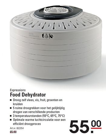 Aanbiedingen Espressions food dehydrator - Espressions - Geldig van 16/07/2015 tot 03/08/2015 bij Sligro