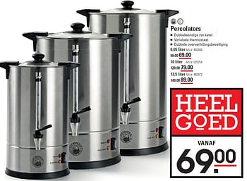 Aanbiedingen Percolators - Huismerk - Sligro - Geldig van 16/07/2015 tot 03/08/2015 bij Sligro