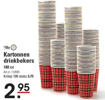 Aanbiedingen Kartonnen drinkbekers - Takedis - Geldig van 16/07/2015 tot 03/08/2015 bij Sligro