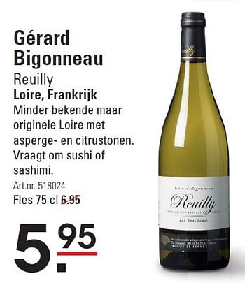 Aanbiedingen Gérard bigonneau reuilly loire, frankrijk - Witte wijnen - Geldig van 16/07/2015 tot 03/08/2015 bij Sligro