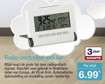 Aanbiedingen Radio-controlled wekker - Huismerk - Aldi - Geldig van 29/07/2015 tot 04/08/2015 bij Aldi