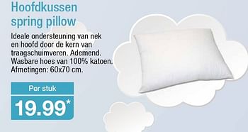 Aanbiedingen Hoofdkussen spring pillow - Huismerk - Aldi - Geldig van 29/07/2015 tot 04/08/2015 bij Aldi