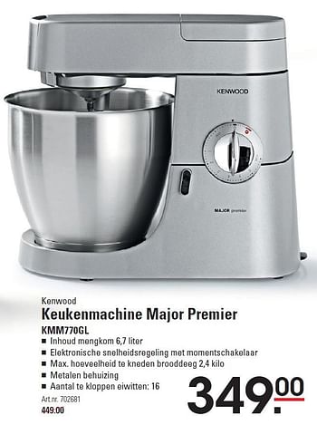 Aanbiedingen Kenwood keukenmachine major premier kmm770gl - Kenwood - Geldig van 16/07/2015 tot 03/08/2015 bij Sligro