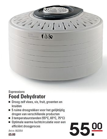 Aanbiedingen Espressions food dehydrator - Espressions - Geldig van 16/07/2015 tot 03/08/2015 bij Sligro