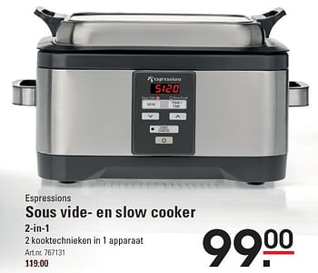 Aanbiedingen Espressions sous vide en slow cooker 2-in-1 - Espressions - Geldig van 16/07/2015 tot 03/08/2015 bij Sligro