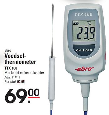 Aanbiedingen Ebro voedselthermometer ttx 100 - Ebro - Geldig van 16/07/2015 tot 03/08/2015 bij Sligro