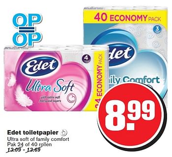 Aanbiedingen Edet toiletpapier - Edet - Geldig van 29/07/2015 tot 04/08/2015 bij Hoogvliet